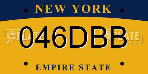 046DBB New York License Plate