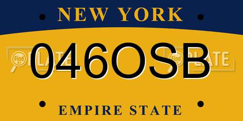 046OSB New York License Plate