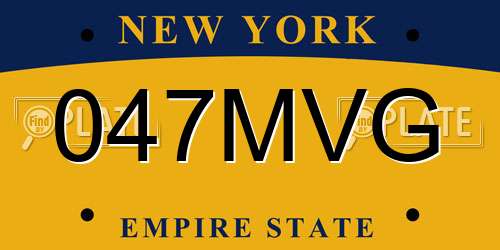 047MVG New York License Plate