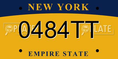 0484TT New York License Plate
