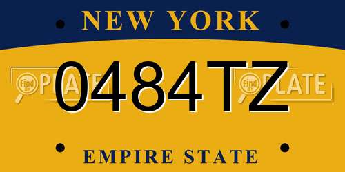 0484TZ New York License Plate