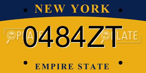 0484ZT New York License Plate