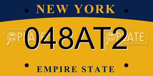 048AT2 New York License Plate