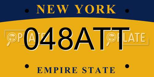 048ATT New York License Plate