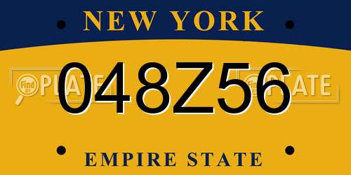 048Z56 New York License Plate