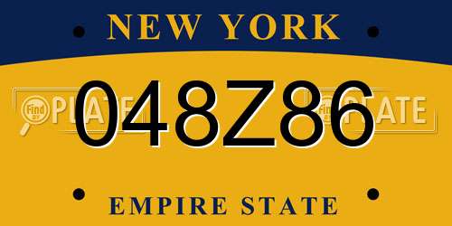 048Z86 New York License Plate