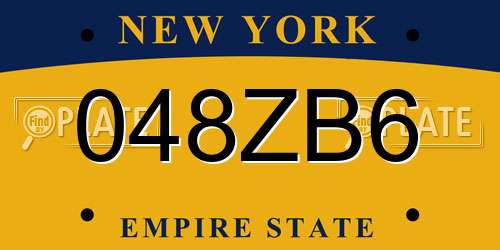 048ZB6 New York License Plate