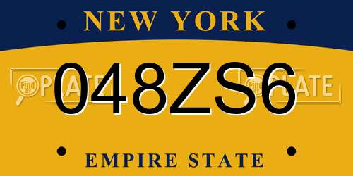 048ZS6 New York License Plate