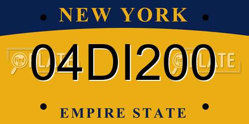 04DI200 New York License Plate
