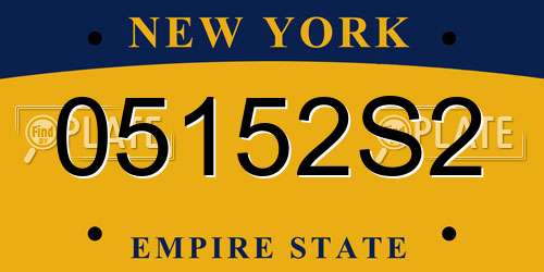05152S2 New York License Plate