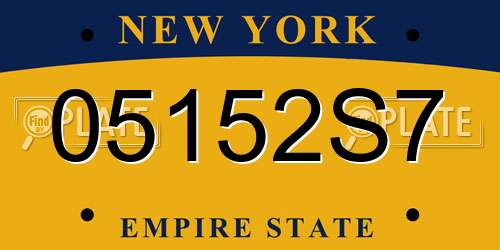 05152S7 New York License Plate