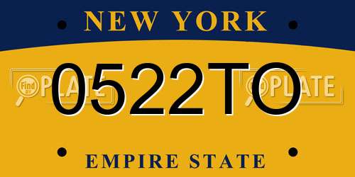 0522TO New York License Plate