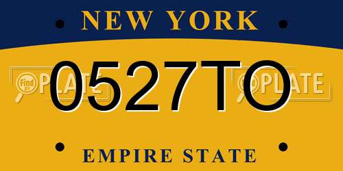 0527TO New York License Plate