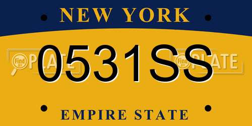 0531SS New York License Plate