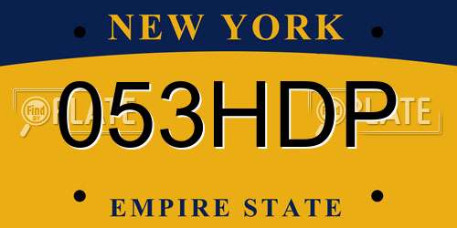 053HDP New York License Plate