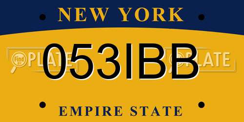 053IBB New York License Plate