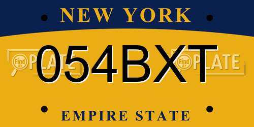 054BXT New York License Plate