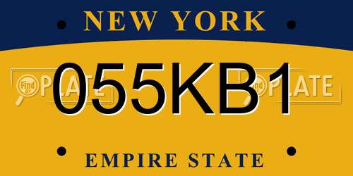 055KB1 New York License Plate