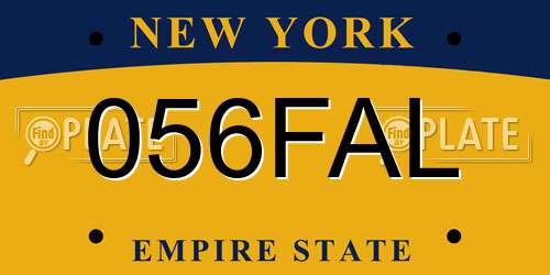 056FAL New York License Plate