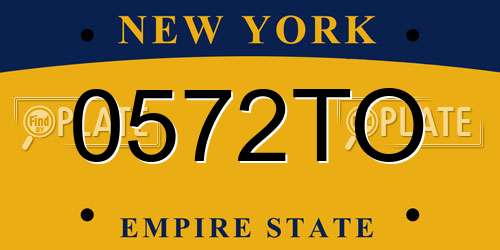 0572TO New York License Plate