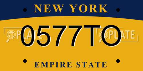 0577TO New York License Plate