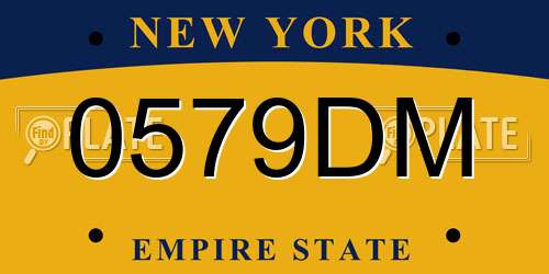 0579DM New York License Plate