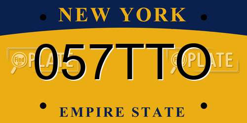 057TTO New York License Plate