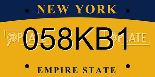 058KB1 New York License Plate