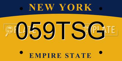 059TSG New York License Plate