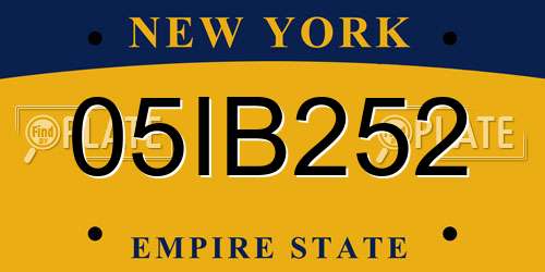 05IB252 New York License Plate