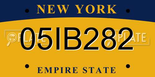 05IB282 New York License Plate