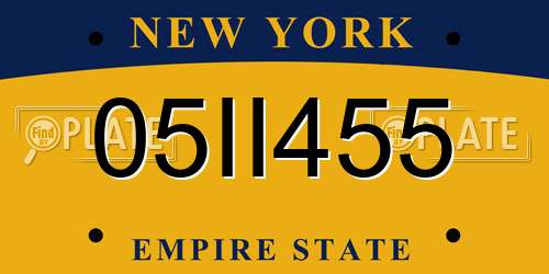 05II455 New York License Plate