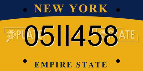 05II458 New York License Plate