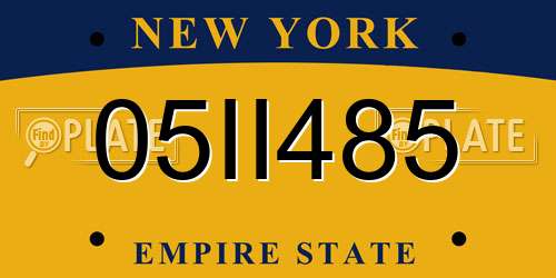 05II485 New York License Plate