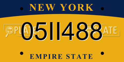 05II488 New York License Plate