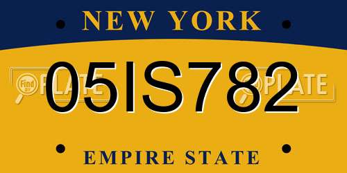 05IS782 New York License Plate