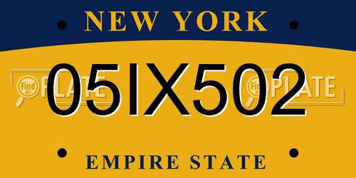 05IX502 New York License Plate