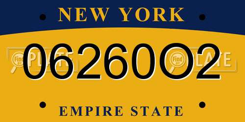 06260O2 New York License Plate