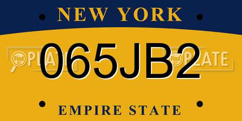 065JB2 New York License Plate
