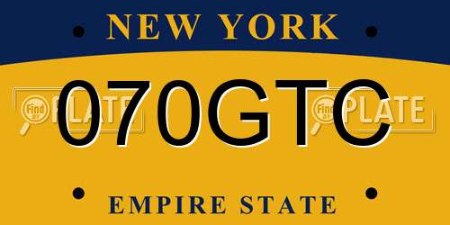 070GTC New York License Plate