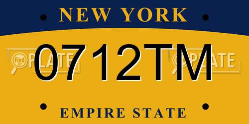 0712TM New York License Plate