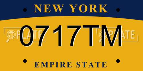 0717TM New York License Plate