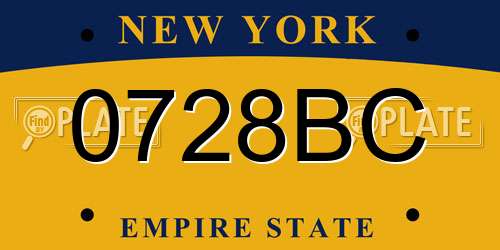 0728BC New York License Plate