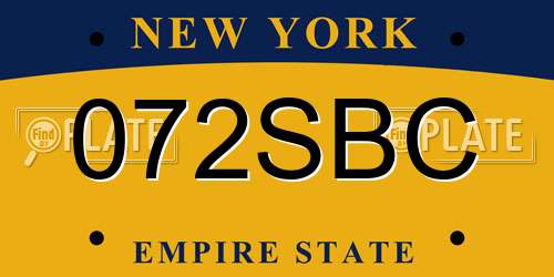 072SBC New York License Plate