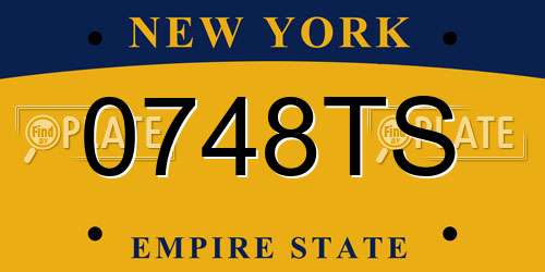 0748TS New York License Plate