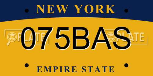 075BAS New York License Plate