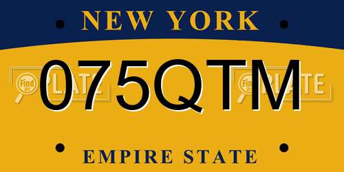 075QTM New York License Plate