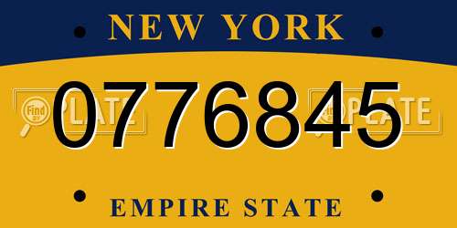 0776845 New York License Plate