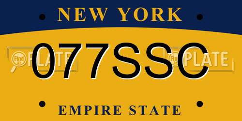 077SSC New York License Plate