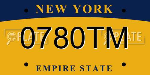 0780TM New York License Plate